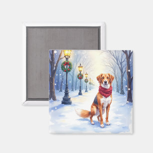 Imán Cazador Americano Foxhound Acuarela Poste de Luz N