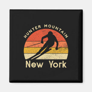 Imán Cazador de esquí vintage montaña Nueva York Montañ