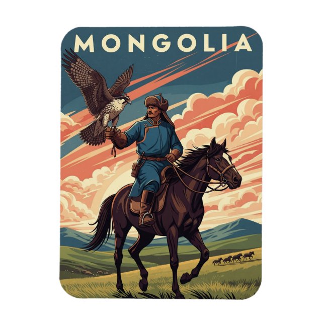 Imán Cazador de halcones en viaje a Mongolia (Vertical)