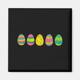Imán Cazador de huevos de Pascua pintados coloridos hue