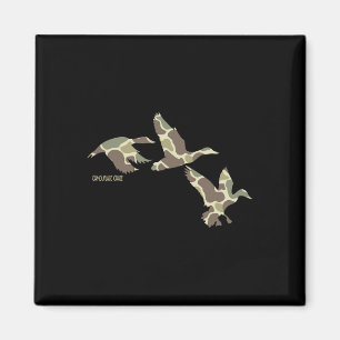 Imán Cazador de patos con camuflaje de pato ánade volad