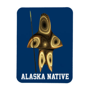 Imán Cazador inuit fractal - Nativo de Alaska