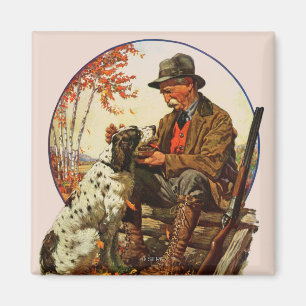 Imán Cazador y perro de aguas