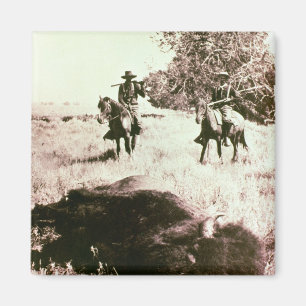 Imán Cazadores del bisonte americano (foto de b/w)