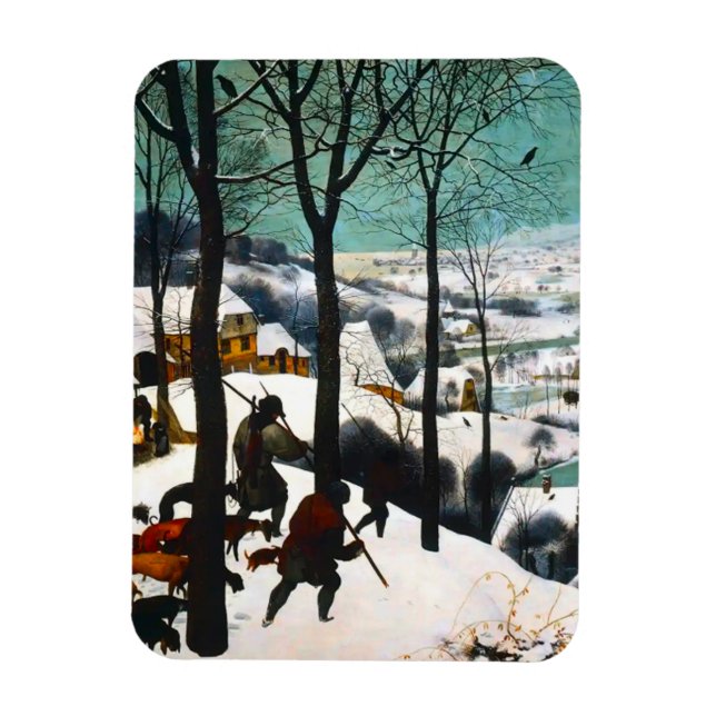 Imán Cazadores en el paisaje de la nieve Pieter Bruegel (Vertical)