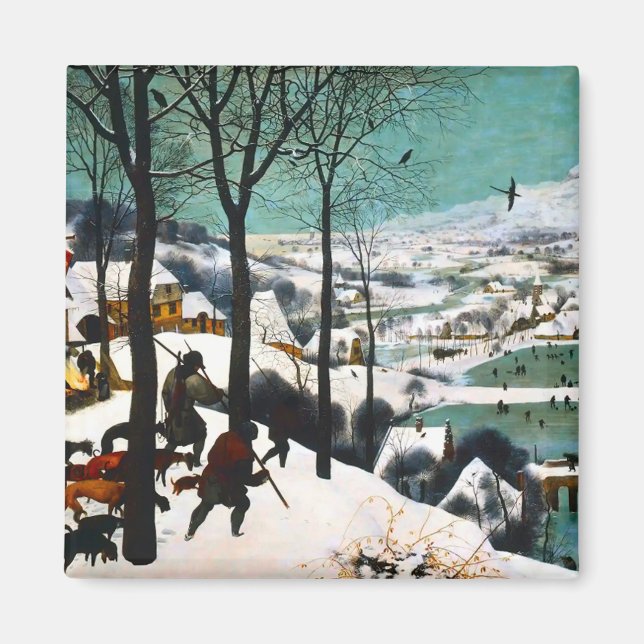 Imán Cazadores en el paisaje de la nieve Pieter Bruegel (Frente)