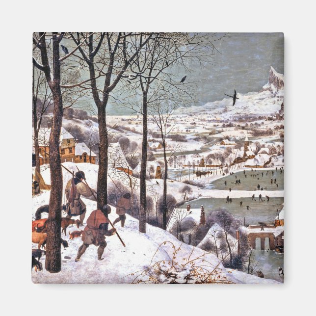 Imán Cazadores en la nieve, Pieter Bruegel el anciano (Frente)