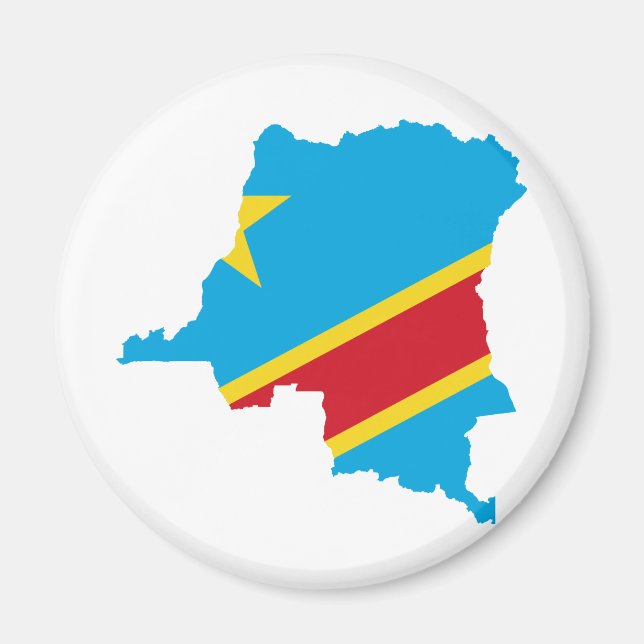 Imán CD de mapa de bandera del Congo (Frente)