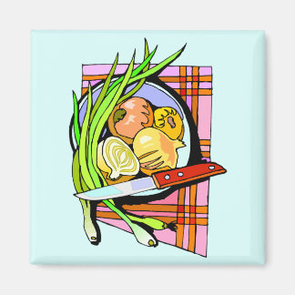 Imán Cebollas y patatas en lonchas