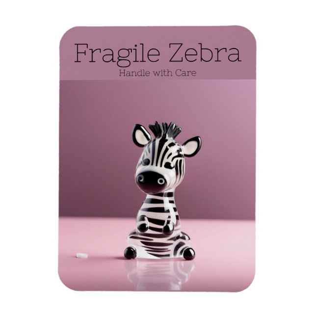 Imán Cebra frágil: Manejar con cuidado (Vertical)