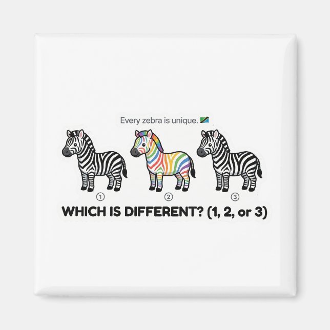 Imán Cebra Que Es Diferente (Frente)