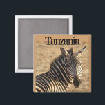 Imán Cebra, sabana tanzana<br><div class="desc">Fotografía de una cebra vista en un safari de sabana tanzano.</div>