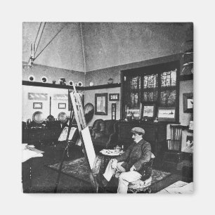 Imán Cecil Aldin en su estudio