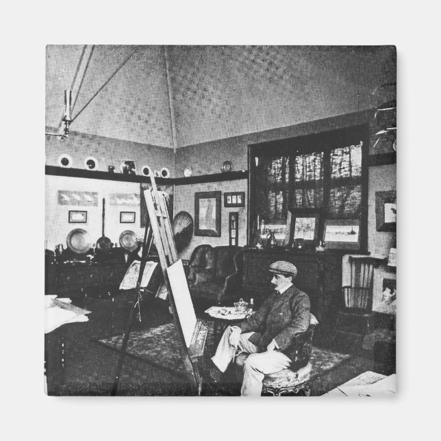 Imán Cecil Aldin en su estudio (Frente)