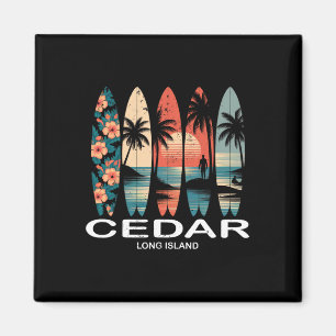 Imán Cedar Beach Long Island Surfboard Surfing Retro