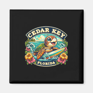 Imán Cedar Key Florida Tortuga Marina Adorable Practica