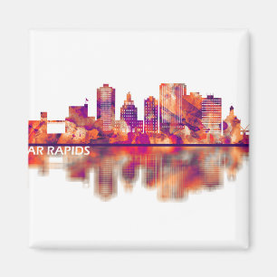 Imán Cedar Rapids Iowa Skyline