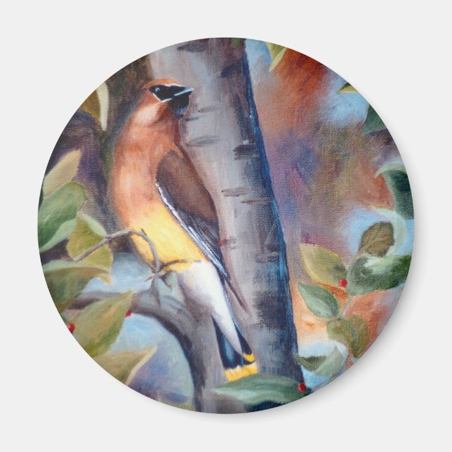 Imán Cedar Waxwing Magnet (Frente)