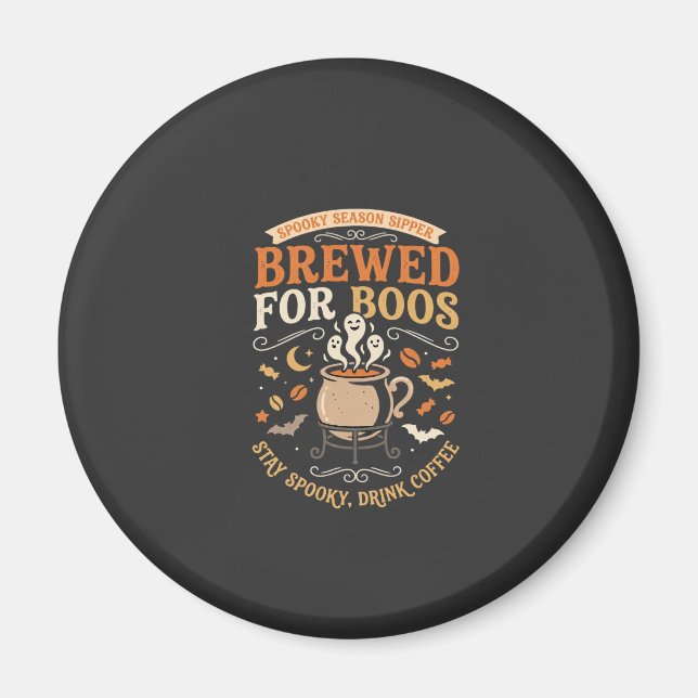 Imán Celebración de Fantasmas de Café de Halloween (Frente)
