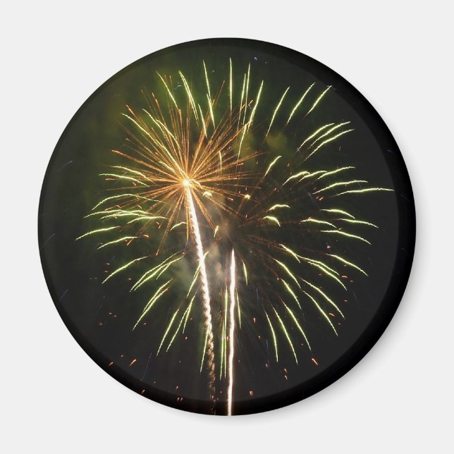 Imán Celebración de Fiestas con Fuegos Artificiales Ver (Frente)
