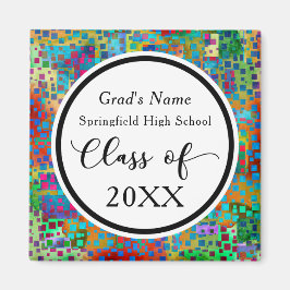 Imán Celebración de graduación con confeti colorido y a