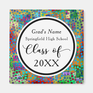 Imán Celebración de graduación con confeti colorido y a