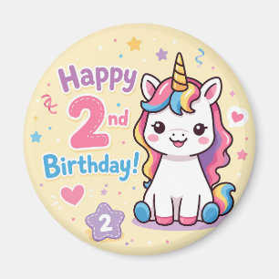 Imán Celebración del 2º cumpleaños del Unicornio Arcoír