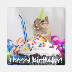 Imán celebración del cumpleaños del chipmunk
