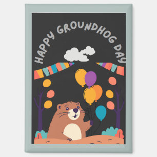 Imán Celebración del Día de la Marmota: ¿Sombra o Brill