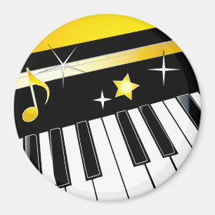 Imán Celebración del piano con acento del oro