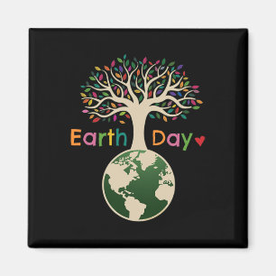 Imán Celebrar El Día Del Árbol Colorido De La Tierra - 