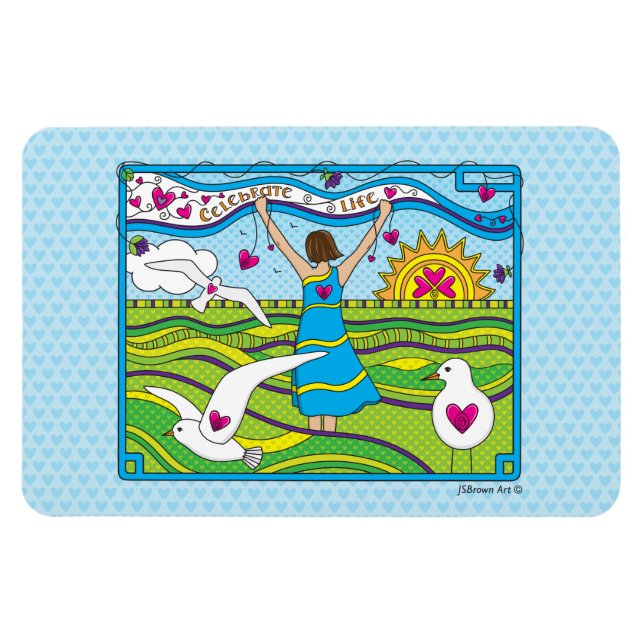 Imán Celebrar la vida_Imán flexible 6"x4" (Horizontal)