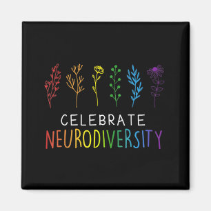 Imán CELEBRAR NEURODIVERSIDAD Autismo Flor de concienci