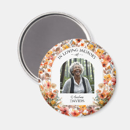 Imán Celebration Of Life Floral Funeral Keepsake