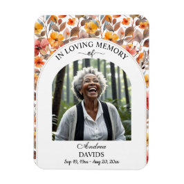 Imán Celebration Of Life Floral Funeral Keepsake