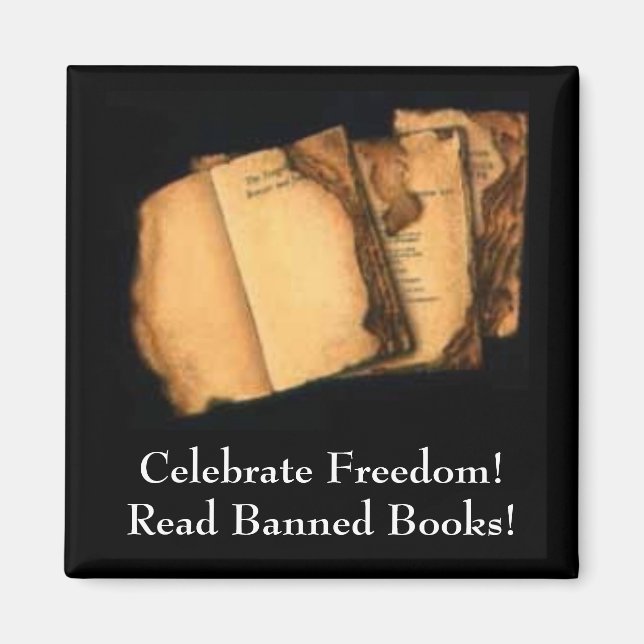 Imán ¡Celebren la libertad! ¡Lean libros prohibidos! (Frente)