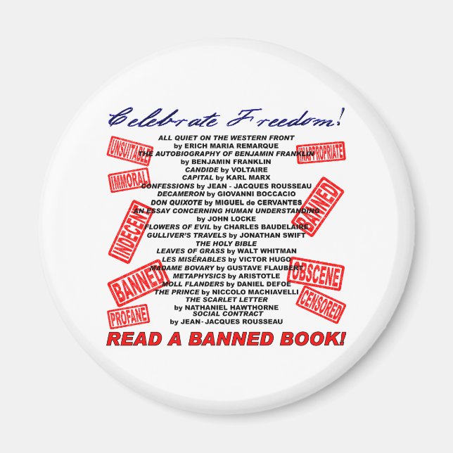 Imán ¡Celebren la libertad! ¡Lean un libro prohibido! ( (Frente)