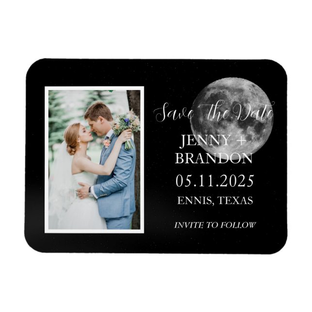 Imán Celestial Starry Night Sky Galaxy Photo Moon (Horizontal)