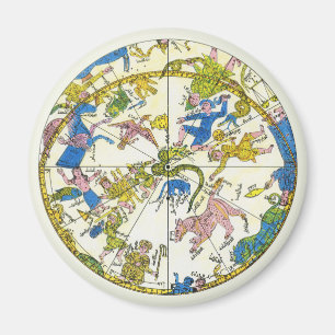 Imán Celestial vintage, Esfera árabe, constelaciones