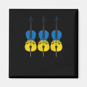 Imán Cello Bandera Ucraniana Violonchelista Cuerda Músi