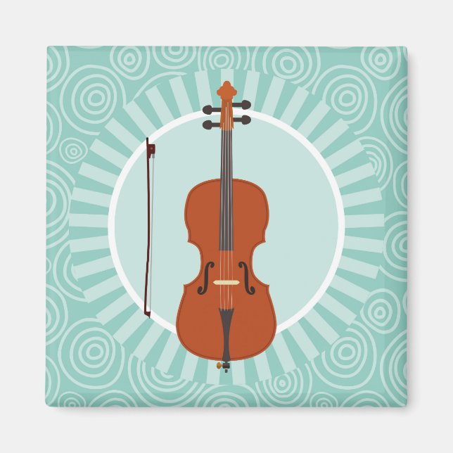 Imán Cello Fun Turquoise Swirl Music (Frente)
