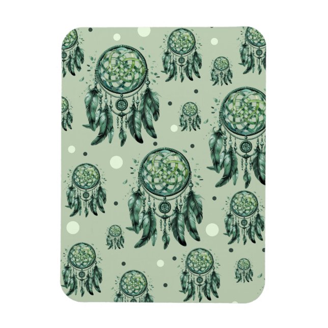 Imán Celtic knot green dreamcatcher (Vertical)
