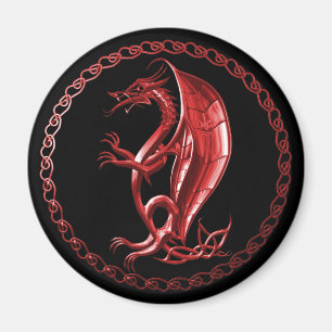Imán céltico rojo del dragón