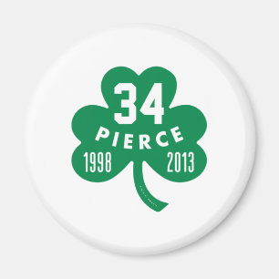 Imán Celtics - Pierce 34 Retirado Número Clover (Verde)