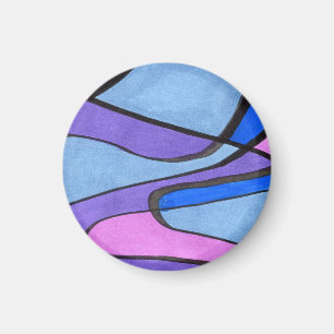 Imán Células abstractas que fluyen suaves en azul