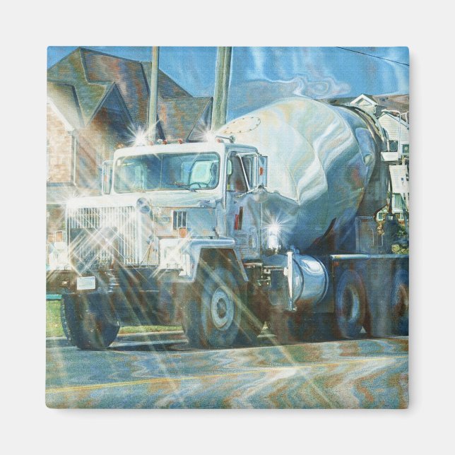 Imán CEMENT TRUCK BIG RIG TRUCKERS Gifts (Frente)