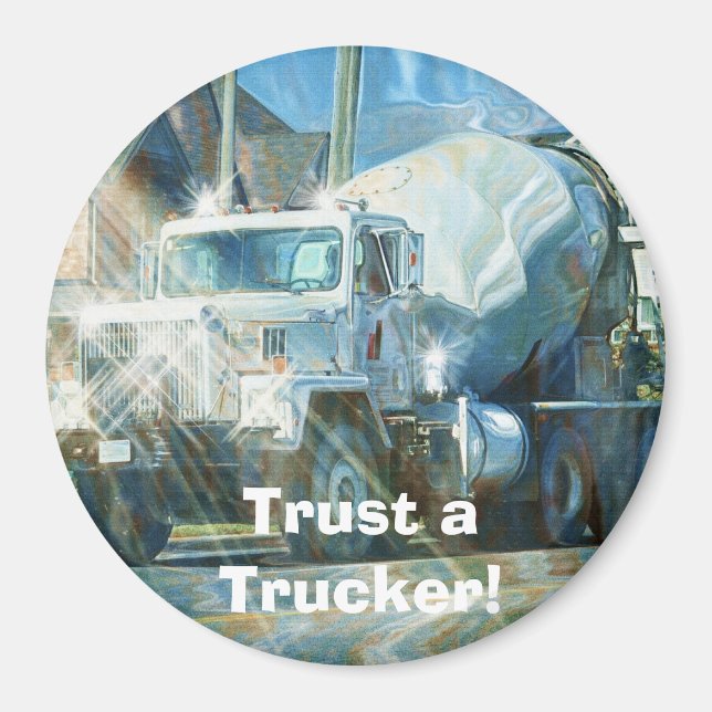 Imán CEMENT TRUCK BIG RIG TRUCKERS Gifts (Frente)