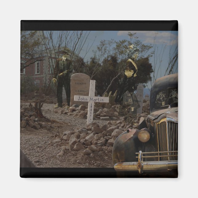 Imán Cementerio Embrujado en Tombstone (Frente)