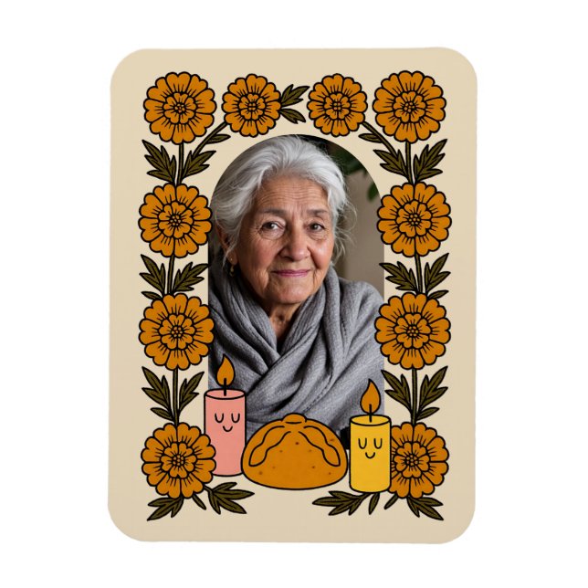 Imán Cempasúchil Ofrenda Altar Día de Muertos (Vertical)
