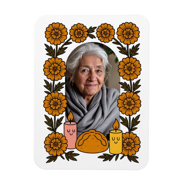 Imán Cempasúchil Ofrenda Altar Día de Muertos (Vertical)